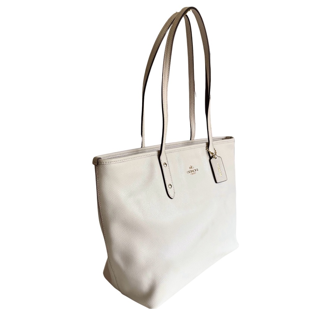 Coach Crossgrain Zip Tote — F36875, Chalk — Clean Interior - Picture 9 of 15